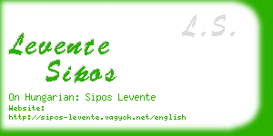 levente sipos business card